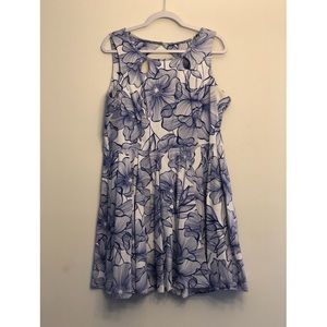 Danny and Nicole White & Blue Flower Dress